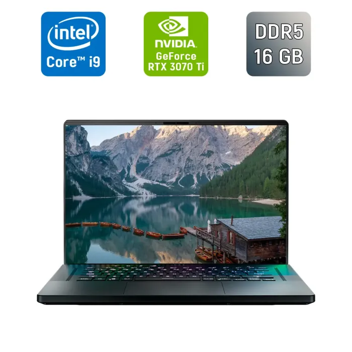 Ігровий ноутбук Asus ROG Zephyrus M16 GU603ZW / 16" (2560x1600) IPS / Intel Core i9-12900H (14 (20) ядер по 3,8 - 5,0 ГГц) / 16 ГБ DDR5 / 1000 ГБ SSD / nVidia GeForce RTX 3070 Ti, 8 ГБ GDDR6X, 256-bit / WebCam / Windows 11 б/в - зображення 1