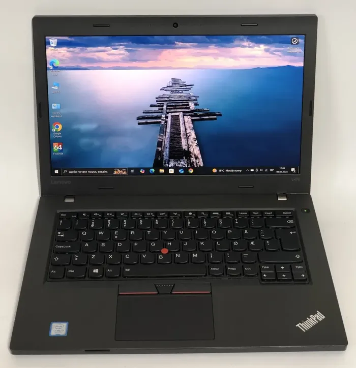 Ноутбук Б-клас Lenovo ThinkPad L470 / 14" (1920x1080) IPS / Intel Core i3-7100U (2 (4) ядра по 2.4 GHz) / 8 GB DDR4 / 256 GB SSD / Intel HD Graphics 620 / WebCam / Win 10 Pro б/в - зображення 2