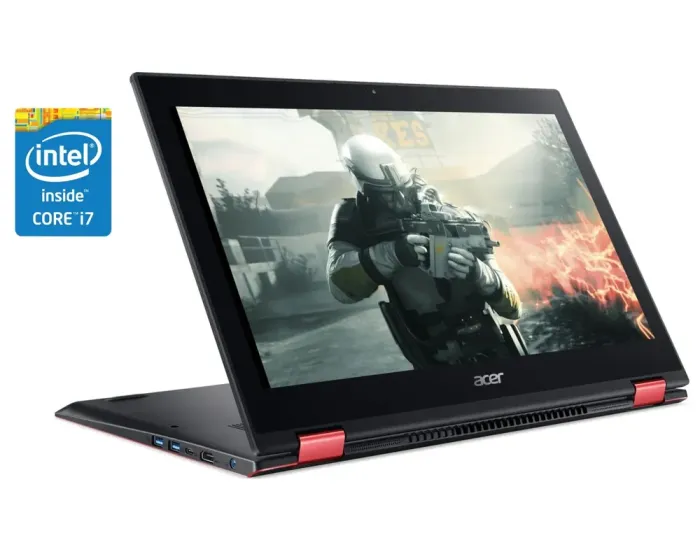 Ігровий ноутбук-трансформер Acer Nitro 5 Spin NP515-51 / 15.6" (1920x1080) IPS Touch / Intel Core i7-8550U (4 (8) ядра по 1.8 - 4.0 GHz) / 8 GB DDR4 / 256 GB SSD M.2 + 1000 GB HDD / nVidia GeForce GTX 1050, 4 GB GDDR5, 128-bit / WebCam б/в - зображення 1
