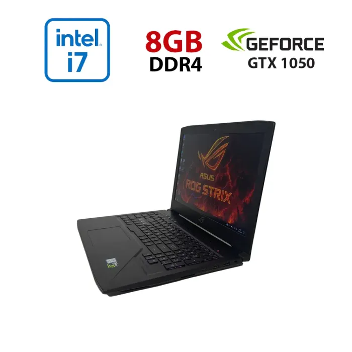 Ігровий ноутбук Б-класу Asus ROG Strix GL503VD / 15,6" (1920x1080) IPS / Intel Core i7-7700HQ (4 (8) ядра по 2,8 - 3,8 ГГц) / 8 ГБ DDR4 / 256 ГБ SSD / nVidia GeForce GTX 1050, 4 ГБ GDDR5, 128-біт / WebCam б/в - зображення 1