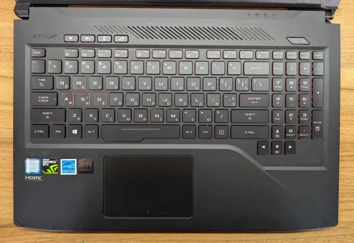 Ігровий ноутбук Б-клас Asus Gl503V / 15.6" (1920x1080) IPS / Intel Core i7-7700HQ (4 (8) ядра по 2.8 - 3.8 GHz) / 16 GB DDR4 / 256 GB SSD + 1000 GB HDD / nVidia GeForce GTX 1060, 3 GB GDDR5, 192-bit / WebCam / Windows 10 б/в - зображення 5