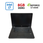 Ультрабук Б-клас Dell Latitude E7450 / 14" (1920x1080) IPS / Intel Core i7-5600U (2 (4) ядра по 2.6 - 3.2 GHz) / 8 GB DDR3 / 180 GB SSD / nVidia GeForce GT 840M, 2 GB DDR3, 64-bit / WebCam / Win 10 no Lic б/в
