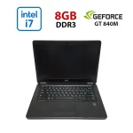 Ультрабук Б-клас Dell Latitude E7450 / 14" (1920x1080) IPS / Intel Core i7-5600U (2 (4) ядра по 2.6 - 3.2 GHz) / 8 GB DDR3 / 180 GB SSD / nVidia GeForce GT 840M, 2 GB DDR3, 64-bit / WebCam / Win 10 no Lic б/в