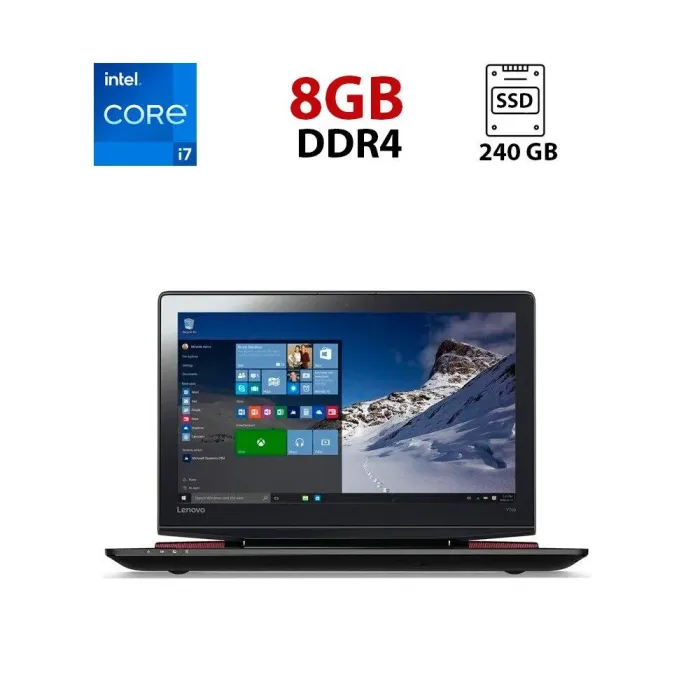 Ноутбук Lenovo IdeaPad Y700-15 / 14" (1366x768) TN / Intel Core i7-6700HQ (4 (8) ядра по 2.6 - 3.5 GHz) / 8 GB DDR4 / 240 GB SSD / Intel HD Graphics 530 / WebCam б/в - зображення 1