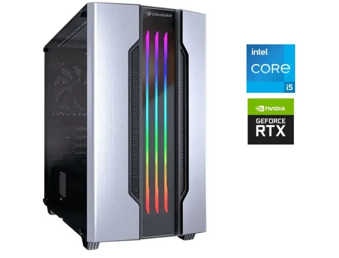 Ігровий ПК Cougar Gemini Tower / Intel Core i5-12400F (6 (12) ядер по 2.5 - 4.4 GHz) / 16 GB DDR4 / 1000 GB SSD / nVidia GeForce RTX 4060, 8 GB GDDR6, 128-bit / 700W - зображення 1