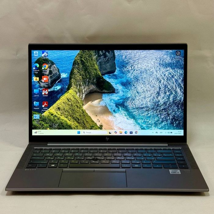 Мобільна робоча станція HP ZBook Firefly 14 G7 / 14" (1920x1080) IPS / Intel Core i7-10510U (4 (8) ядра по 1.8 - 4.9 GHz) / 16 GB DDR4 / 512 GB SSD M.2 / Intel UHD Graphics / WebCam / Fingerprint / Windows 11 Pro б/в - зображення 2