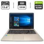 Ноутбук Asus A555L / 15.6" (1600x900) TN / Intel Core i3-4010U (2 (4) ядра по 1.7 GHz) / 8 GB DDR3 / 120 GB SSD / nVidia GeForce 820M, 2 GB GDDR3, 64-bit / WebCam / DVD-ROM б/в