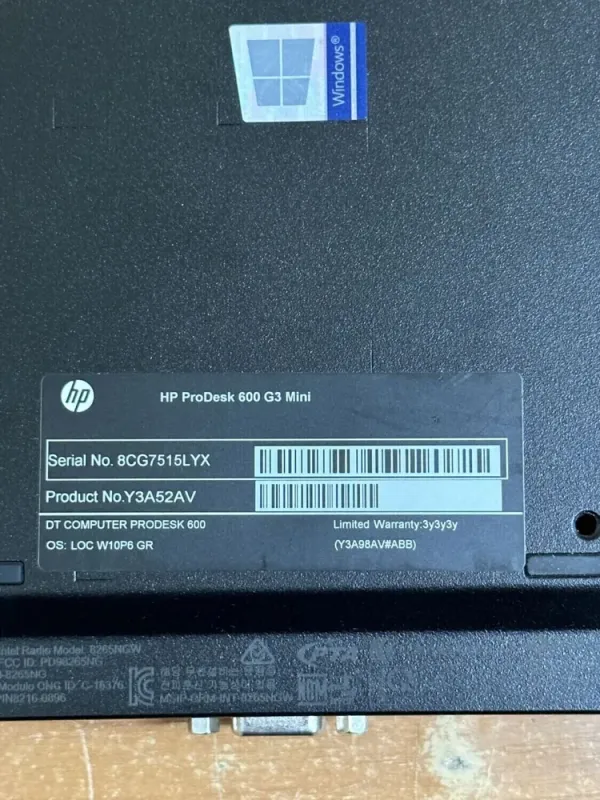 Неттоп HP ProDesk 600 G3 Mini USFF / Intel Core i3-6100T (2 (4) ядра по 3.2 GHz) / 8 GB DDR4 / 120 GB SSD / Intel HD Graphics 530 / DisplayPort б/в - зображення 5