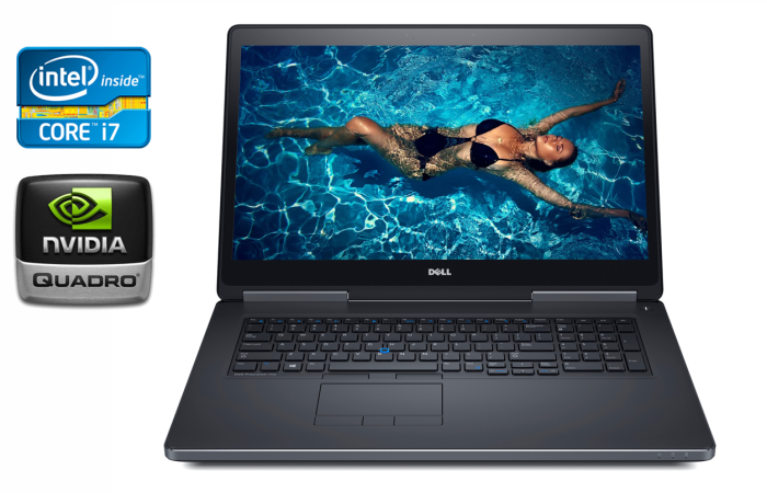 Мобільна робоча станція Dell Precision 7720 / 17,3" (1920x1080) IPS / Intel Core i7-7820HQ (4 (8) ядра по 2.9 - 3.9 GHz) / 32 GB DDR4 / 512 GB SSD / nVidia Quadro P4000, 8 GB GDDR5, 256-bit / Windows 10 б/в - зображення 1