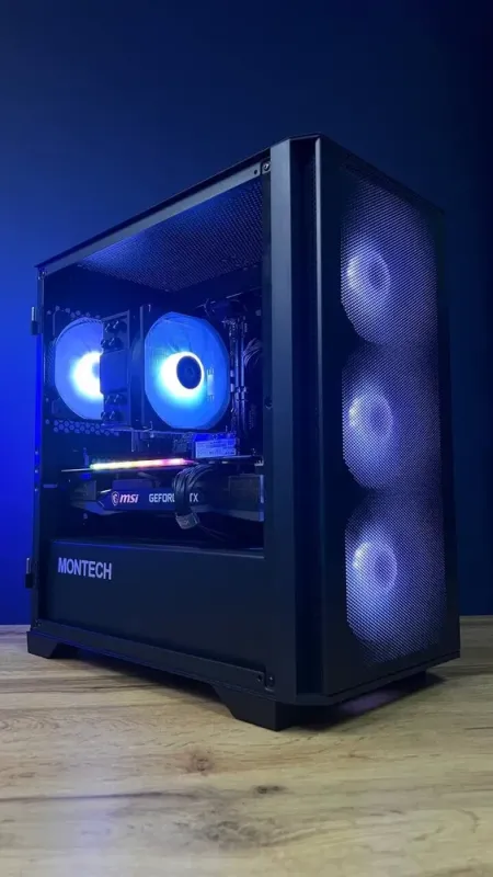 Збірка під замовлення: ігровий ПК Montech Air 100 ARGB Tower / AMD Ryzen 5 8400F (6 (12) ядер по 4.2 - 4.7 GHz) / 16 GB DDR5 / 512 GB SSD M.2 / nVidia GeForce RTX 3060 Ti, 8 GB GDDR6, 256-bit / 650W б/в - зображення 2