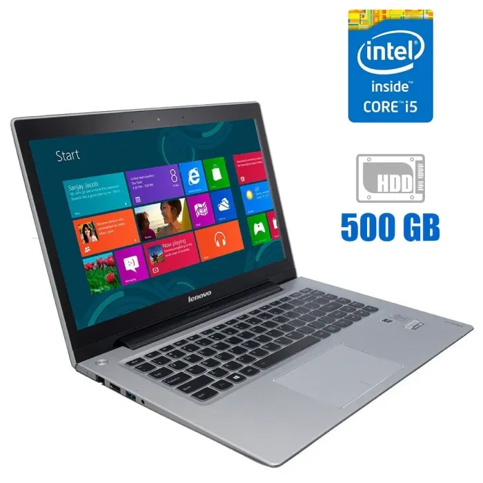 Ультрабук Б-класс Lenovo IdeaPad U430 / 14" TN Touch / Core i5-4210U (2(4) ядра по 1.7-2.7 GHz) / 8GB DDR3 / 500GB HDD / GeForce GT 730M, 2GB DDR3, 64-bit / WebCam б/в - зображення 1