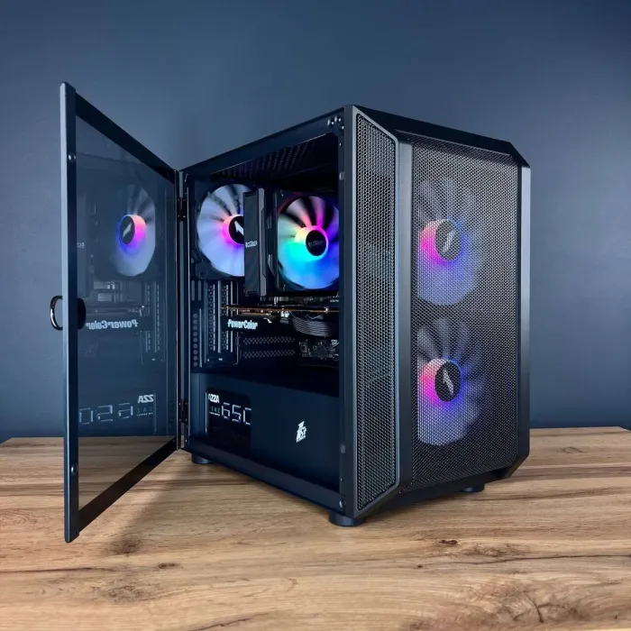 Збірка під замовлення: 1stPlayer D3-3F2-Plus Black Tower / AMD Ryzen 5 5500 (6 (12) ядер по 3.6 - 4.2 GHz) / 16 GB DDR4 / 512 GB SSD M.2 / AMD Radeon RX 5700 XT, 8 GB GDDR6, 256-bit / 650W б/в - зображення 3