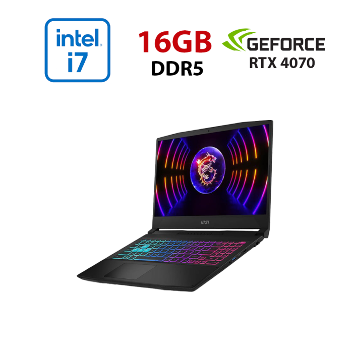 Ігровий ноутбук MSI Katana 15 B12VGK-018NEU / 15.6" (1920x1080) IPS / Intel Core i7-12650H (10 (16) ядер по 3,5 - 4,7 ГГц) / 16 ГБ DDR5 / 480 ГБ SSD NVMe / nVidia GeForce RTX 4070, 8 ГБ GDDR6, 128-bit / WebCam б/в - изображение 1