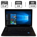 Ноутбук Lenovo B590 / 15.6" (1366x768) TN / Intel Core i5-2520M (2 (4) ядра по 2.5 - 3.2 GHz) / 8 GB DDR3 / 120 GB SSD / Intel HD Graphics 3000 / WebCam / DVD-ROM / Windows 10 Pro б/в