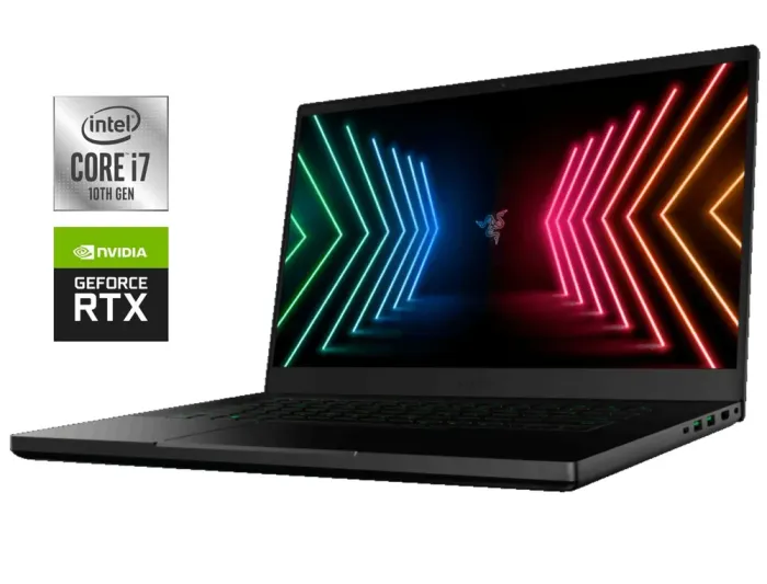 Ігровий ноутбук Razer Blade 15 RZ09-0369 / 15.6" (1920x1080) IPS / Intel Core i7-10750H (6 (12) ядер по 2.6 - 5.0 GHz) / 16 GB DDR4 / 512 GB SSD NVMe / nVidia GeForce RTX 3070, 6 GB GDDR6, 256-bit / WebCam б/в - зображення 1
