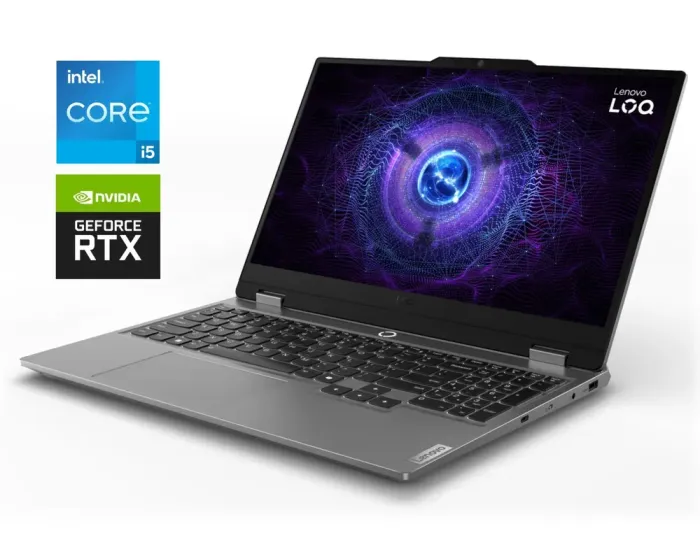 Ігровий ноутбук Lenovo LOQ 15IAX9 / 15.6" (1920x1080) IPS / Intel Core i5-12450HX (8 (12) ядер по 2.4 - 4.4 GHz) / 24 GB DDR5 / 1000 GB SSD M.2 NVMe / nVidia GeForce RTX 4060, 8 GB GDDR6, 128-bit / WebCam - зображення 1
