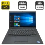 Ультрабук Б-клас Dell Latitude 7390 / 13.3" (1920x1080) IPS / Intel Core i7-8650U (4 (8) ядра по 1.9 - 4.2 GHz) / 16 GB DDR4 / 512 GB SSD / Intel UHD Graphics 620 / WebCam б/в