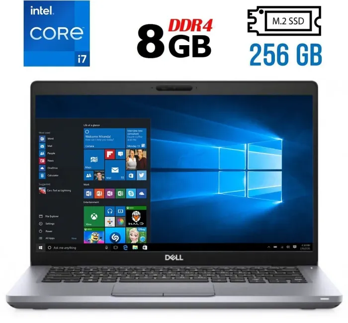 Ультрабук Б-клас Dell Latitude 5411 / 14" (1920x1080) IPS / Intel Core i7-10850H (6 (12) ядра по 2.7 - 5.1 GHz) / 8 GB DDR4 / 256 GB SSD M.2 / Intel UHD Graphics / WebCam / HDMI / Windows 10 б/в - зображення 1