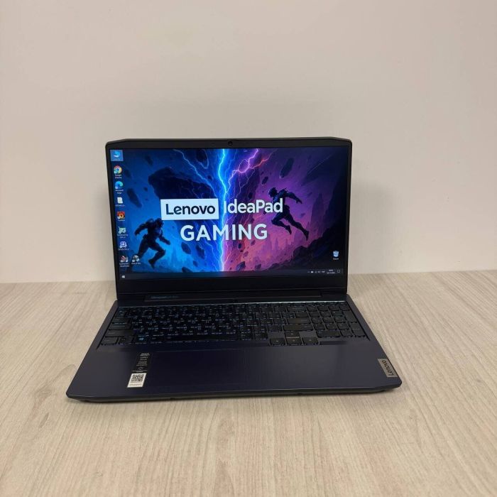 Ігровий ноутбук Б-класу Lenovo Gaming 3 15IMH05 / 15,6" (1920x1080) IPS / Intel Core i5-10300H (4 (8) ядра по 2,5 - 4,5 ГГц) / 16 ГБ DDR4 / 256 ГБ SSD / nVidia GeForce GTX 1650, 4 ГБ GDDR6, 128-біт / WebCam б/в - изображение 2