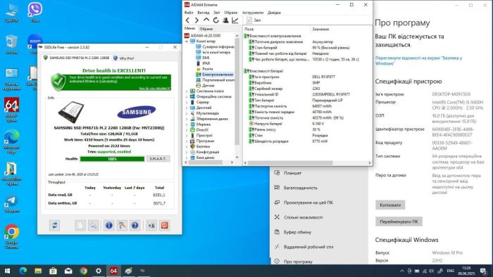 Ноутбук Dell Precision 7740 / 17.3" (1600x900) TN / Intel Core i5-9400H (4 (8) ядра по 2.5 - 4.3 GHz) / 16 GB DDR4 / 128 GB SSD + 1000 GB HDD / Intel UHD Graphics 630 / WebCam / Win 10 Pro б/в - зображення 10