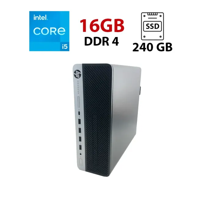 ПК HP ProDesk 600 G3 SFF / Intel Core i5-6500 (4 ядра по 3.2 - 3.6 GHz) / 16 GB DDR4 / 240 GB SSD / Intel HD Graphics 530 б/в - зображення 1