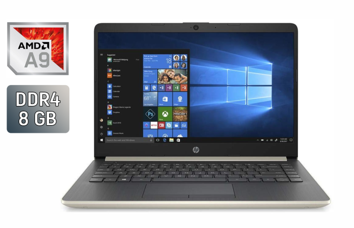 Ноутбук Б-клас HP 14-dk0002dx / 14" (1366x768) TN / AMD A9-9425 (2 ядра по 3.1 - 3.7 GHz) / 8 GB DDR4 / 240 GB SSD / AMD Radeon R5 Graphics / WebCam / Windows 10 б/в - зображення 1