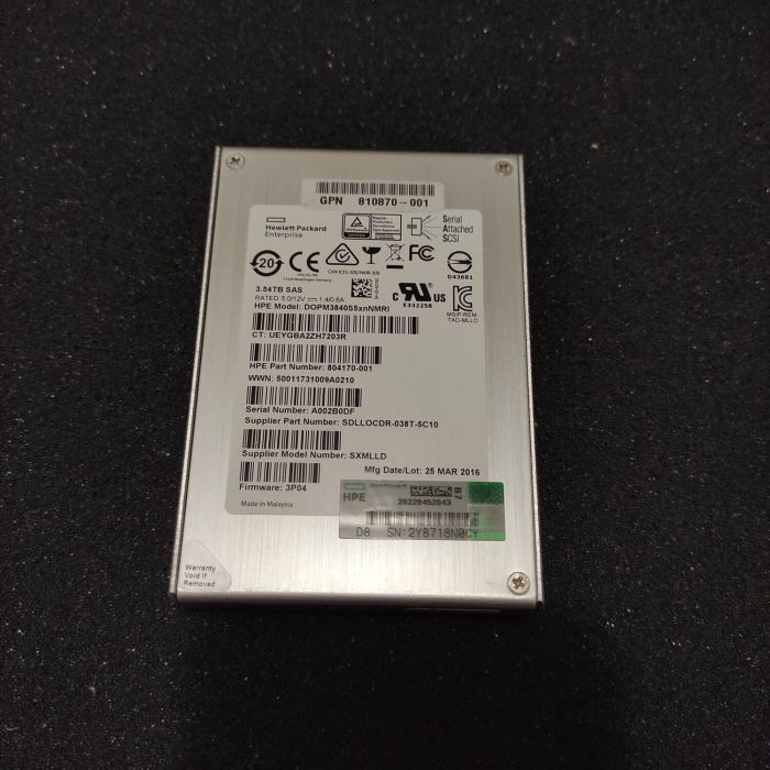 Твердотільний накопичувач SSD Hewlett Packard Enterprise DOPM3840S5xnNMRI / 2.5" / 3840 GB / SAS / eMLC б/в - зображення 7