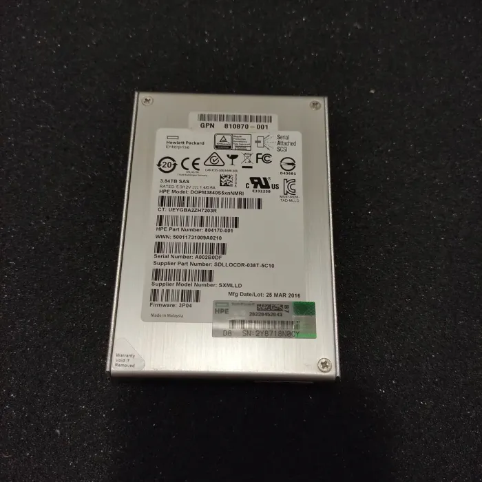 Твердотільний накопичувач SSD Hewlett Packard Enterprise DOPM3840S5xnNMRI / 2.5" / 3840 GB / SAS / eMLC б/в - зображення 7