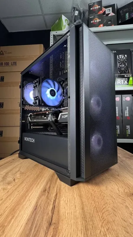 Збірка під замовлення: ігровий ПК Montech Air 100 ARGB Tower / AMD Ryzen 5 8400F (6 (12) ядер по 4.2 - 4.7 GHz) / 32 GB DDR5 / 1000 GB SSD M.2 / AMD Radeon RX 6800, 16 GB GDDR6, 256-bit / 750W б/в - зображення 3