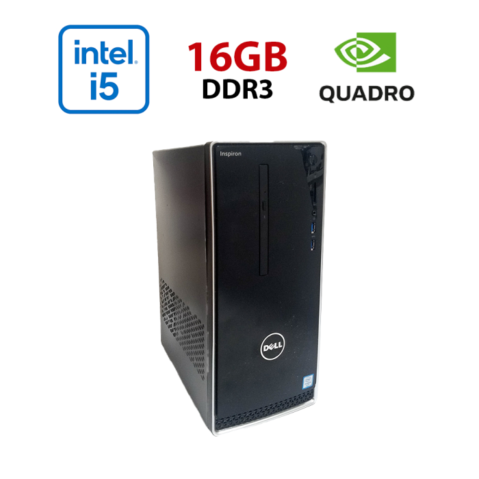 Робоча станція Dell Inspirion 3650 / Intel Core i5-6500 (4 ядра 3,2 - 3,6 ГГц) / 16 ГБ DDR3 / 256 ГБ SSD / nVidia Quadro K2200, 4 ГБ GDDR5, 128-біт / Wi-Fi+Bluetooth \ Win 10 Home Lic б/в - зображення 1
