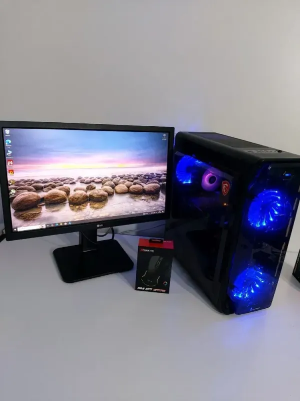 Комплект ПК: GameMax StarLight B-FRGB Black Tower / Intel Core i5-8400 (6 ядер по 2.8 - 4.0 GHz) / 16 GB DDR4 / 480 GB SSD + 500 GB SSD / nVidia P106-100, 6 GB GDDR5, 192-bit / 600W + Монітор LG 24MB37PM-B / 24" (1920x1080) IPS б/в - зображення 2