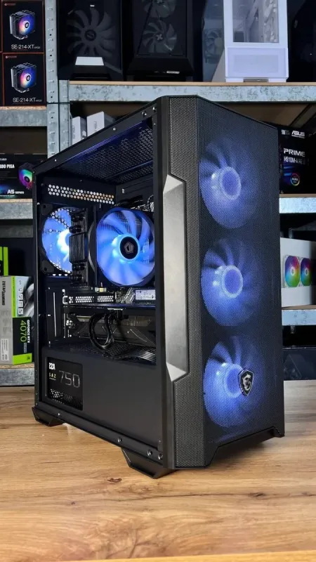 Збірка під замовлення: ігровий комп'ютер MSI MAG Forge M100R Black Tower / AMD Ryzen 5 5600 (6 (12) ядер по 3.5 - 4.4 GHz) / 32 GB DDR4 / 1000 GB SSD M.2 / nVidia GeForce RTX 3070, 8 GB GDDR6, 256-bit / 750W б/в - зображення 2