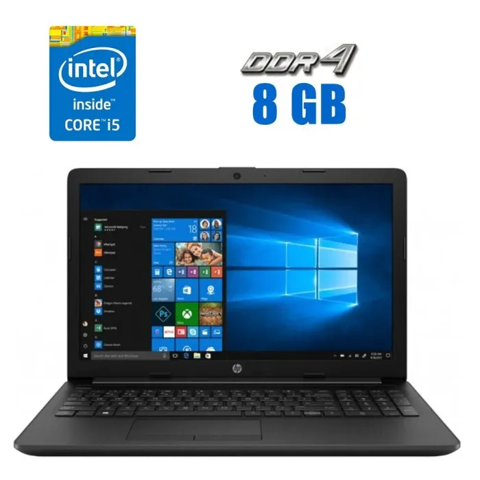 Ноутбук HP 15-da2658ng / 15.6" (1920x1080) TN / Intel Core i5-10210U (4 (8) ядра по 1.6 - 4.2 GHz) / 8 GB DDR4 / 256 GB SSD / Intel UHD Graphics / WebCam  б/в - зображення 1