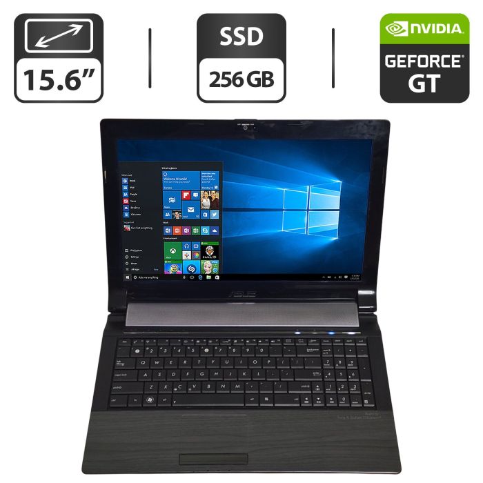 Ноутбук Asus N53SV / 15.6" (1366x768) TN / Intel Core i7-2670QM (4 (8) ядра по 2.2 - 3.1 GHz) / 8 GB DDR3 / 256 GB SSD / nVidia GeForce GT 540M, 2 GB GDDR3, 128-bit / WebCam / DVD-ROM б/в - зображення 1