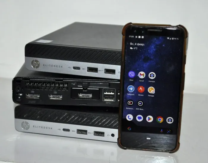 Неттоп Б-клас HP EliteDesk 800 G3 Desktop Mini USFF / Intel Core i5-6500T (4 ядра по 2.5 - 3.1 GHz) / 8 GB DDR4 / 240 GB SSD / Intel UHD Graphics 630 / DisplayPort / Windows 11 Pro / Блок живлення б/в - зображення 5