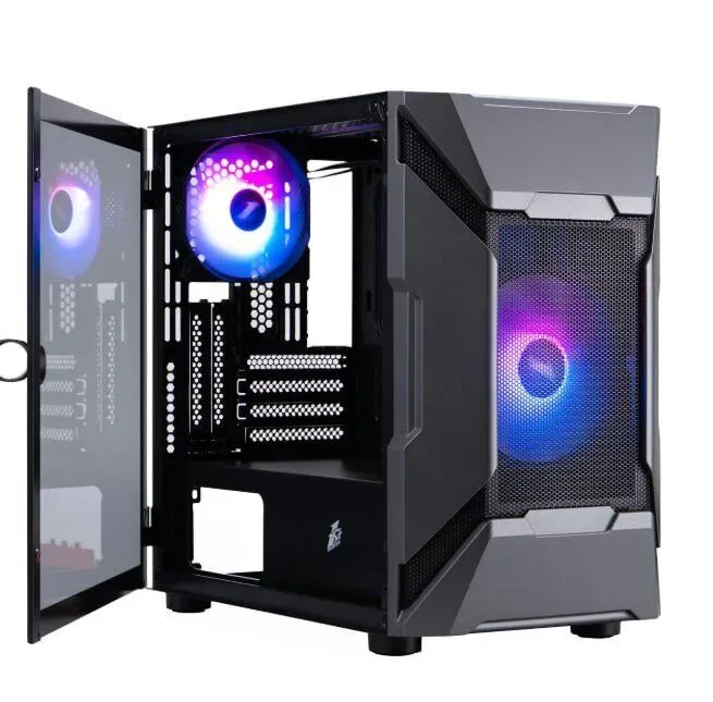 Ігровий ПК 1stPlayer D3-A-BK-1F7-14-1F7 Black Tower / Intel Core i7-12700KF (12 (20) ядер по 2.7 - 5.0 GHz) / 32 GB DDR5 / 1000 GB SSD M.2 / nVidia GeForce RTX 5060, 8 GB GDDR7, 128-bit б/в - зображення 2
