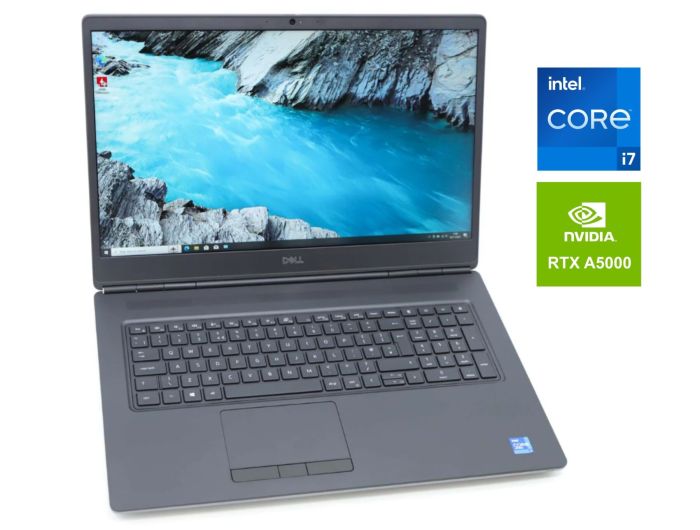 Мобільна робоча станція Б-клас Dell Precision 7760 / 17.3" (3840x2160) IPS / Intel Core i7-11850H (8 (16) ядер по 2.5 - 4.8 GHz) / 32 GB DDR4 / 512 GB SSD NVMe / nVidia RTX A5000, 16 GB GDDR6, 256-bit / WebCam б/в - зображення 1