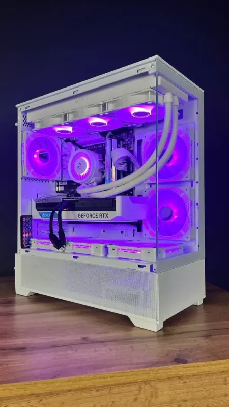 Збірка під замовлення: ігровий ПК GameMax Vista AW White Tower / AMD Ryzen 5 7500F (6 (12) ядер по 3.7 - 5.0 GHz) / 32 GB DDR5 / 1000 GB SSD M.2 / nVidia GeForce RTX 4070 Super, 12 GB GDDR6X, 192-bit / 750W - зображення 2