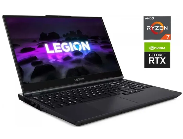 Ігровий ноутбук Б-клас Lenovo Legion 5 17ACH6H / 17.3" (1920x1080) IPS / AMD Ryzen 7 5800H (8 (16) ядер 3.2 - 4.4 GHz) / 16 GB DDR4 / 512 GB SSD / nVidia GeForce RTX 3060, 6 GB GDDR6, 192-bit / WebCam б/в - зображення 1