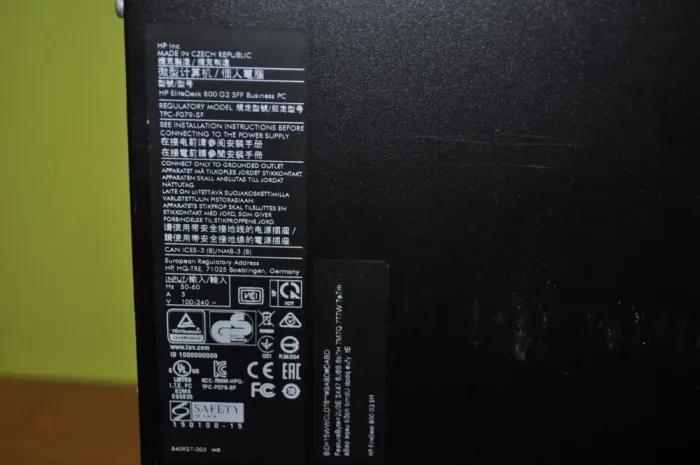 Комп'ютер Б-клас HP EliteDesk 800 G2 SFF / Intel Core i5-6500 (4 ядра по 3.2 - 3.6 GHz) / 8 GB DDR4 / 120 GB SSD / Intel HD Graphics 530 / DVD-ROM / Windows 11 Pro б/в - зображення 9