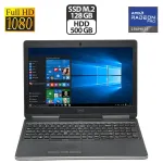 Мобільна робоча станція Б-клас Dell Precision 7520 / 15.6" (1920x1080) TN / Intel Xeon E3-1535M v6 (4 (8) ядра по 3.1 - 4.2 GHz) / 16 GB DDR4 / 128 GB SSD M.2 + 500 GB HDD / AMD Radeon Pro WX 4130, 2 GB GDDR5, 128-bit / WebCam / HDMI б/в