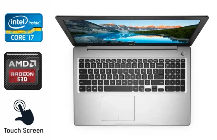 Ноутбук Dell Inspiron 5570 / 15.6" (1920x1080) IPS Touch / Intel Core i7-8550U (4 (8) ядра по 1.8 - 4.0 GHz) / 16 GB DDR4 / 512 GB SSD / AMD Radeon 530, 2 GB GDDR5, 64-bit / WebCam / Windows 10 б/в - зображення 1
