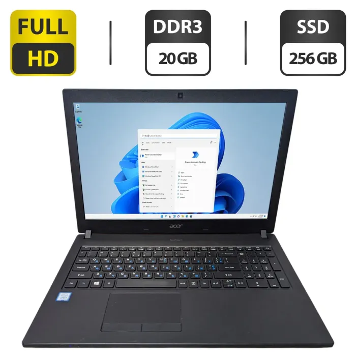 Ноутбук Б-клас Acer TravelMate P2510 / 14" (1920x1080) TN / Intel Core i3-7020U (2 (4) ядра по 2.3 GHz) / 20 GB DDR3 / 256 GB SSD / Intel HD Graphics 620 / WebCam б/в - зображення 1