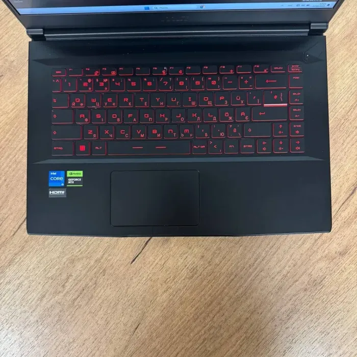 Ігровий ноутбук MSI Thin GF63 12UC / 15.6" (1920x1080) IPS / Intel Core i5-12450H (8 (12) ядер по 3.3 - 4.4 GHz) / 16 GB DDR4 / 256 GB SSD / nVidia GeForce RTX 3050, 4 GB GDDR6, 128-bit / WebCam б/в - зображення 7