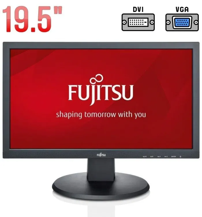Монітор Fujitsu E20T-7 / 19.5" (1600x900) TN / DVI, VGA, Audio / Вбудовані колонки (2x 2W) / VESA 100x100 б/в - зображення 1