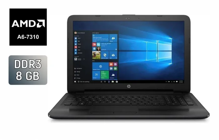 Ноутбук Б-клас HP 255 G5 / 15.6" (1366x768) TN / AMD A6-7310 (4 ядра по 2.0 - 2.4 GHz) / 8 GB DDR3 / 240 GB SSD / AMD Radeon R4 Graphics / WebCam / Windows 10 б/в - зображення 1