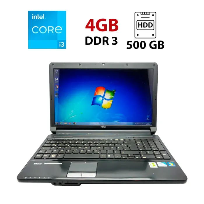 Ноутбук Fujitsu Lifebook AH530 / 15" (1366x768) TN / Intel Core i3-380M (2 (4) ядра по 2.53 GHz) / 4 GB DDR3 / 500 GB HDD / Intel HD Graphics / WebCam б/в - зображення 1