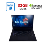 Ігровий ноутбук MSI Stealth GS66 12UGS / 15,6" (1920x1080) IPS / Intel Core i9-12900H (14 (20) ядер по 3,8 - 5,0 ГГц) / 32 ГБ DDR5 / 1000 ГБ SSD / nVidia GeForce RTX 3070 Ti, 8 ГБ GDDR6, 256-біт / Веб-камера б/в