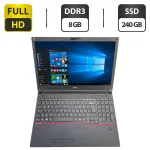 Ноутбук Б-клас Fujitsu LifeBook E554 / 15.6" (1920x1080) IPS / Intel Core i5-4210M (2 (4) ядра по 2.6 - 3.2 GHz) / 8 GB DDR3 / 240 GB SSD / Intel HD Graphics 4600 / WebCam б/в