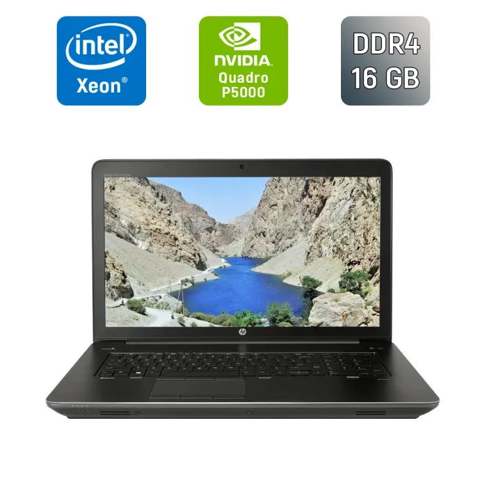 Мобільна робоча станція Б-класу HP zBook 17 G4 / 17,3" (1920x1080) IPS / Intel Xeon E3-1505M v6 (4 (8) ядра по 3.0 - 4.0 GHz) / 16 GB DDR4 / 500 GB SSD / nVidia Quadro P5000, 16 GB GDDR5X, 256-bit / WebCam / Fingerprint б/в - зображення 1